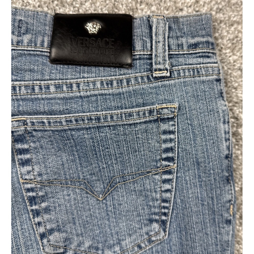 Versace Jeans Couture Men's 29x33 Blue Denim Italy Ittierre Y2K Medusa - Picture 10 of 13